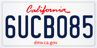 CA license plate 6UCB085