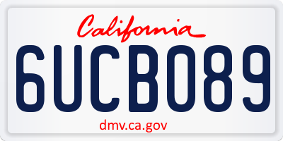 CA license plate 6UCB089
