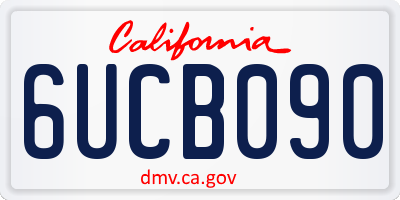 CA license plate 6UCB090
