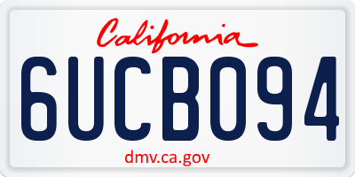CA license plate 6UCB094
