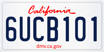CA license plate 6UCB101