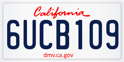 CA license plate 6UCB109