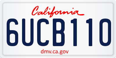 CA license plate 6UCB110