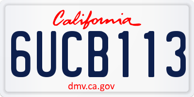 CA license plate 6UCB113