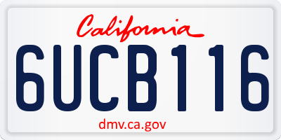 CA license plate 6UCB116