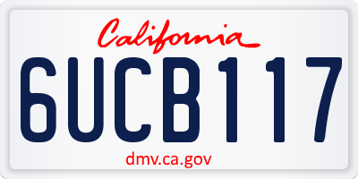CA license plate 6UCB117