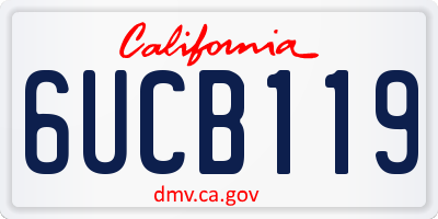 CA license plate 6UCB119