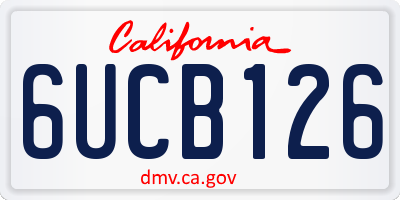 CA license plate 6UCB126