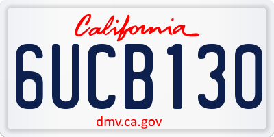 CA license plate 6UCB130
