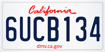 CA license plate 6UCB134