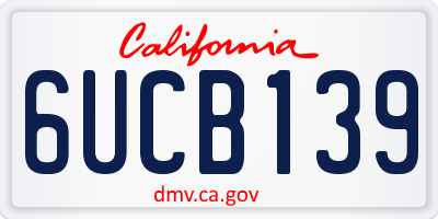 CA license plate 6UCB139