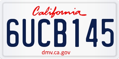 CA license plate 6UCB145