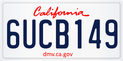 CA license plate 6UCB149