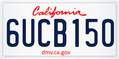 CA license plate 6UCB150
