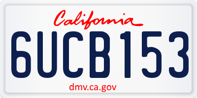 CA license plate 6UCB153