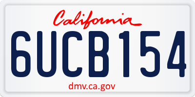 CA license plate 6UCB154