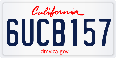 CA license plate 6UCB157