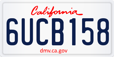 CA license plate 6UCB158