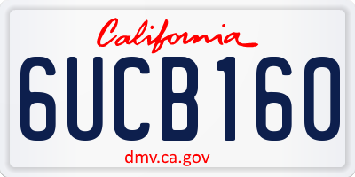 CA license plate 6UCB160