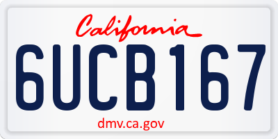 CA license plate 6UCB167