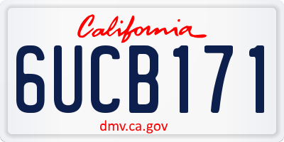 CA license plate 6UCB171