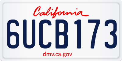 CA license plate 6UCB173