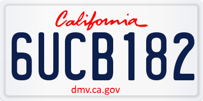 CA license plate 6UCB182