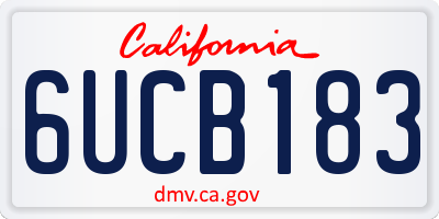 CA license plate 6UCB183