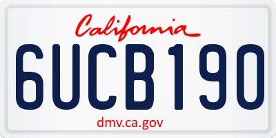 CA license plate 6UCB190