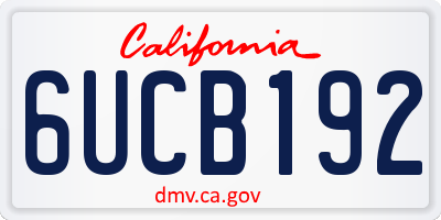 CA license plate 6UCB192