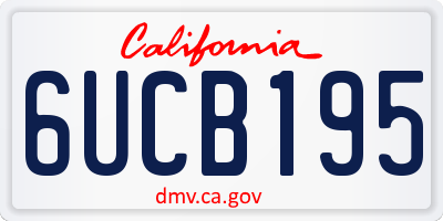 CA license plate 6UCB195