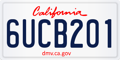 CA license plate 6UCB201
