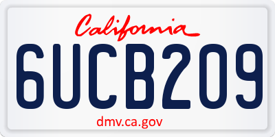 CA license plate 6UCB209