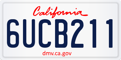 CA license plate 6UCB211