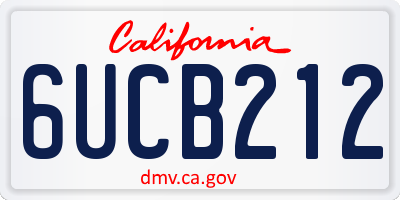 CA license plate 6UCB212