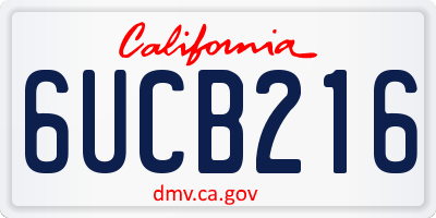 CA license plate 6UCB216