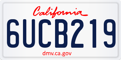 CA license plate 6UCB219