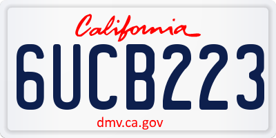 CA license plate 6UCB223