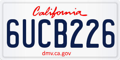 CA license plate 6UCB226