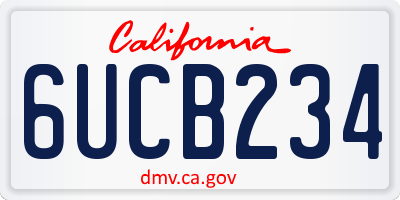 CA license plate 6UCB234