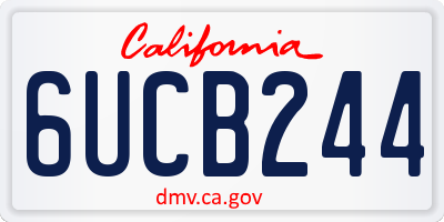 CA license plate 6UCB244