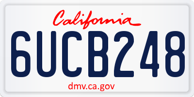 CA license plate 6UCB248