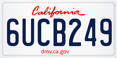 CA license plate 6UCB249