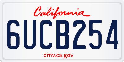 CA license plate 6UCB254
