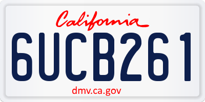 CA license plate 6UCB261