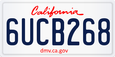 CA license plate 6UCB268