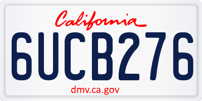 CA license plate 6UCB276