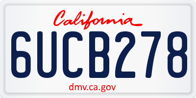 CA license plate 6UCB278
