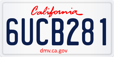 CA license plate 6UCB281