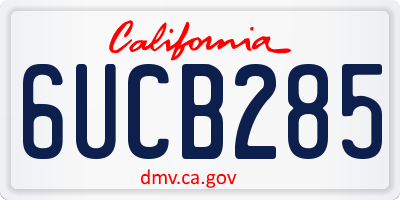CA license plate 6UCB285